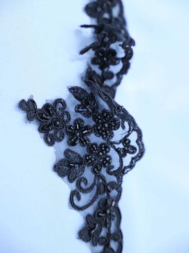 Black Beaded Lace Trim